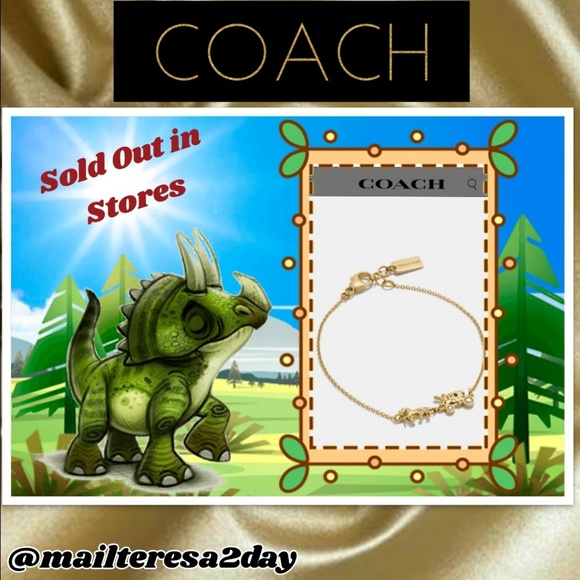 COACH 💝Demi-Fine Horse & Carriage Chain Bracelet - Picture 1 of 3